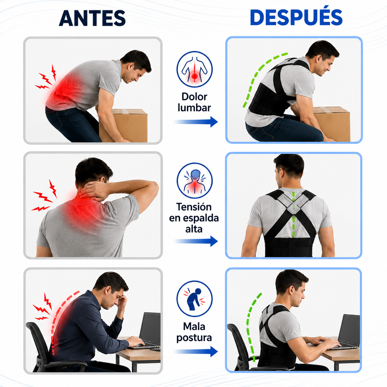 CORRECTOR DE POSTURA | DILE ADIOS AL DOLOR DE ESPALDA, DOLOR LUMBAR Y JOROBA